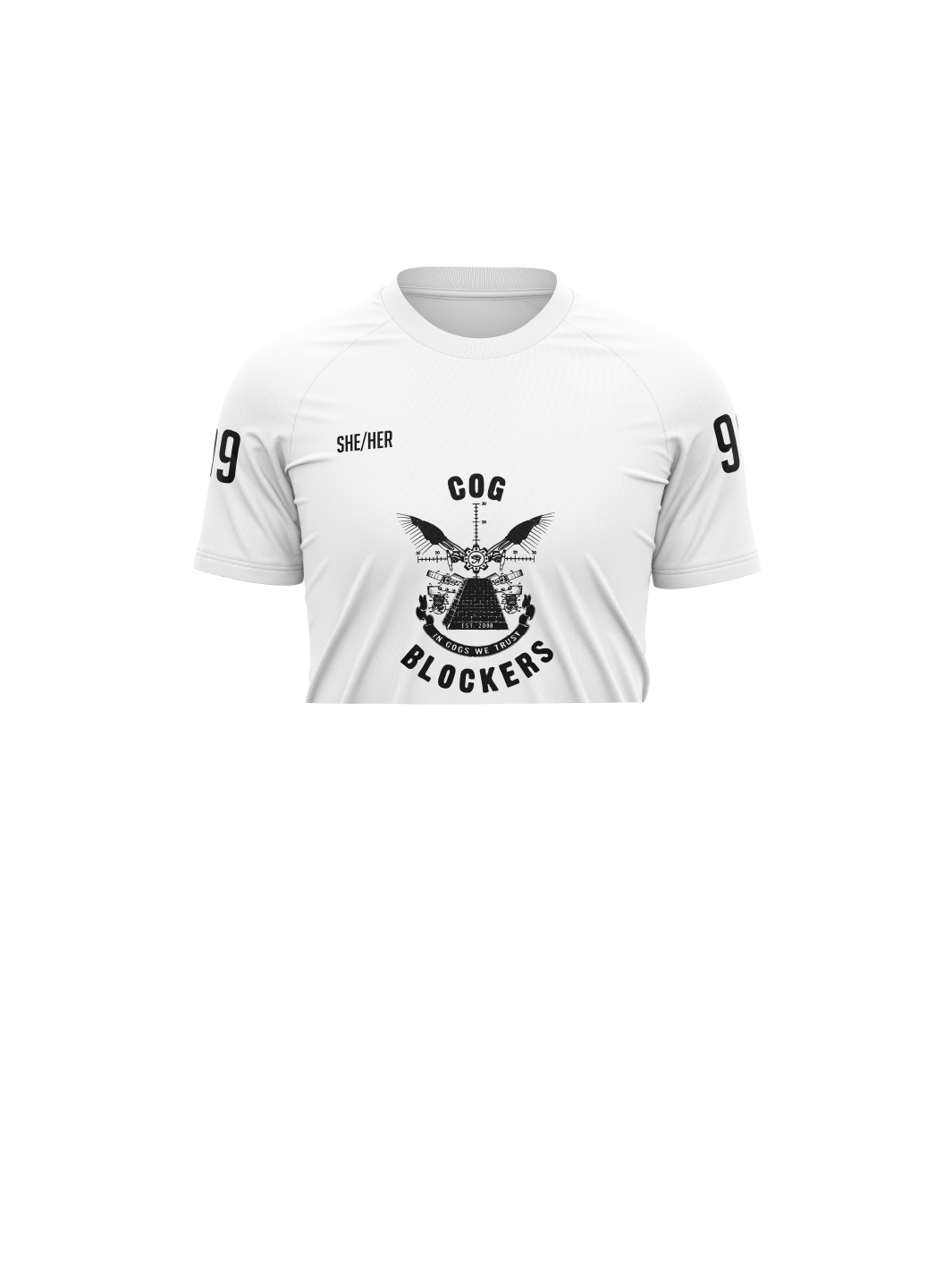 Cog Blockers | Unisex Athletic Jersey Short Sleeve Crop - Oddball Workshop