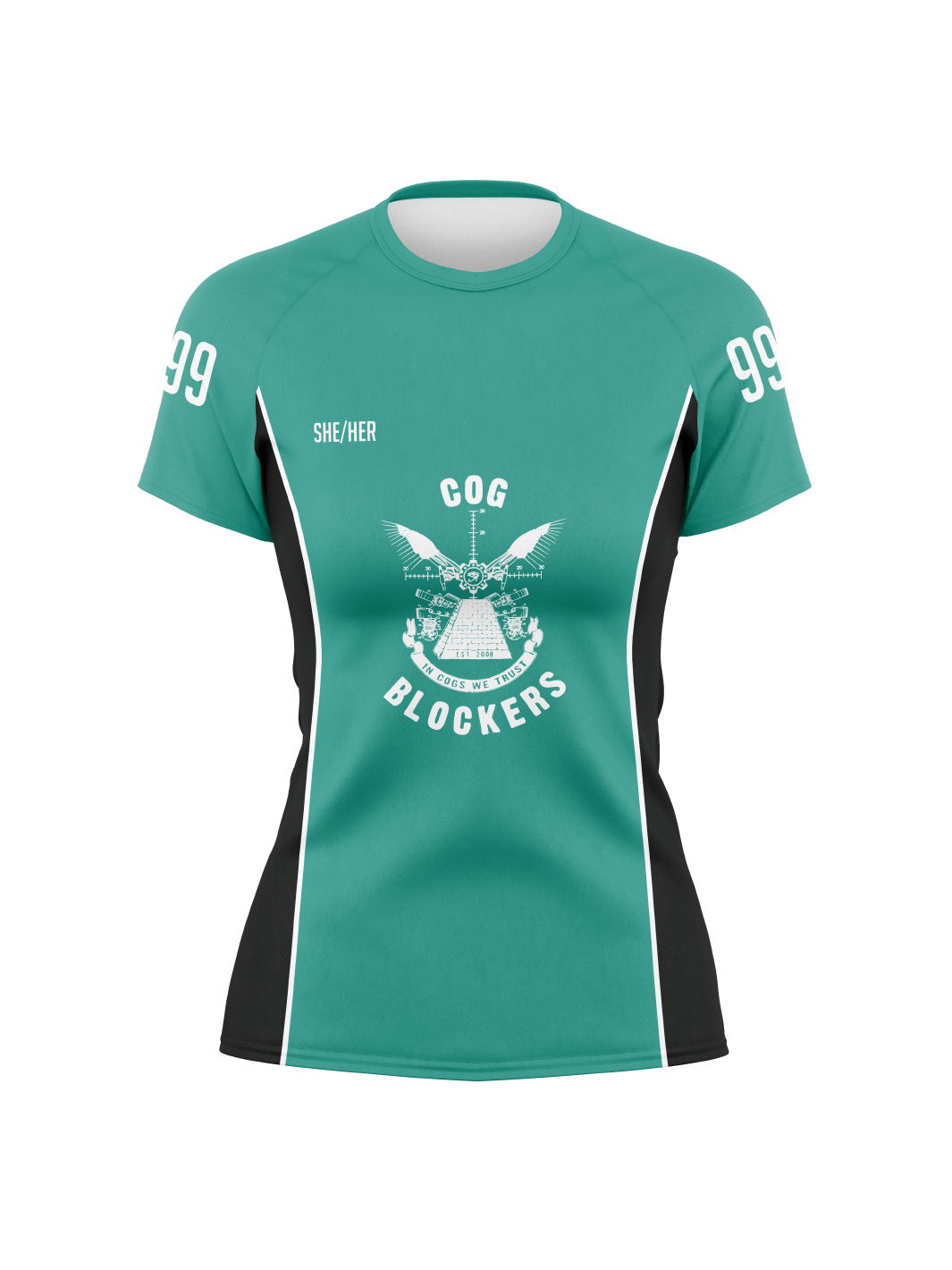 Cog Blockers | Women's Athletic Jersey Short Sleeve Crewneck - Oddball Workshop