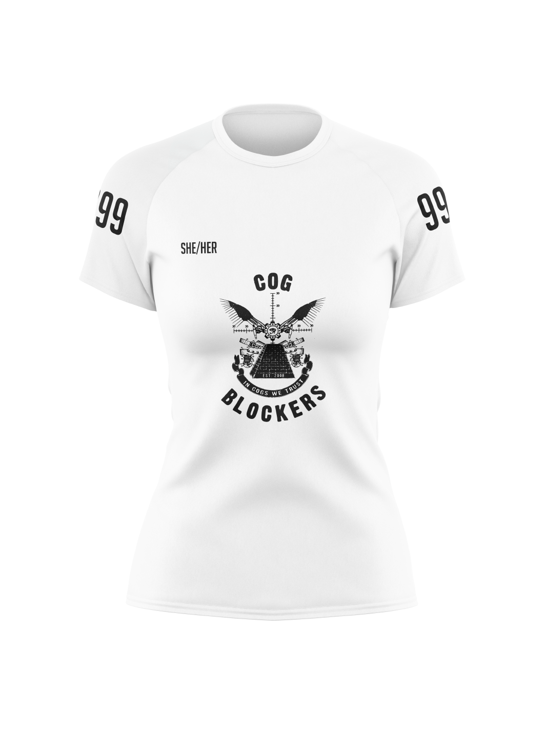 Cog Blockers | Women's Athletic Jersey Short Sleeve Crewneck - Oddball Workshop