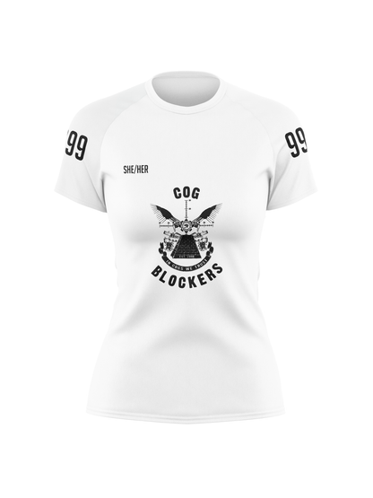 Cog Blockers | Women's Athletic Jersey Short Sleeve Crewneck - Oddball Workshop