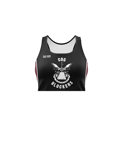 Cog Blockers | Womens' Athletic Tank Top Crop - Oddball Workshop