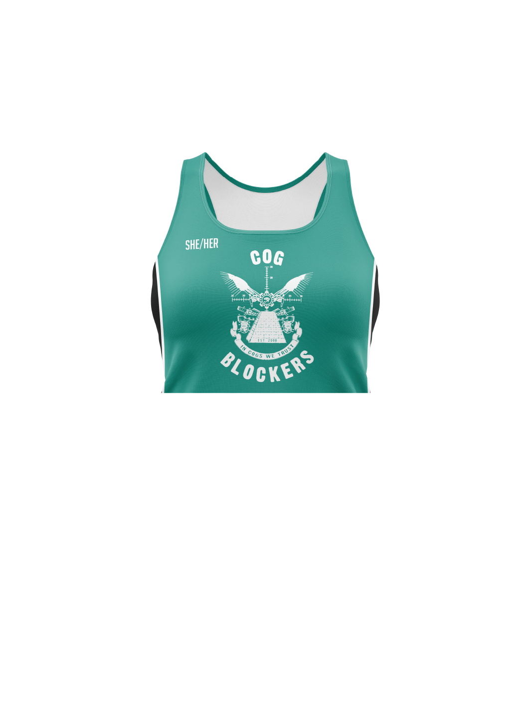 Cog Blockers | Womens' Athletic Tank Top Crop - Oddball Workshop