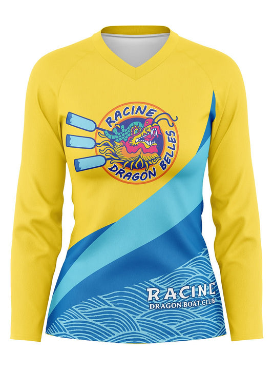 Dragon Belles | Women's Athletic Jersey Long Sleeve Yellow - Oddball Workshop