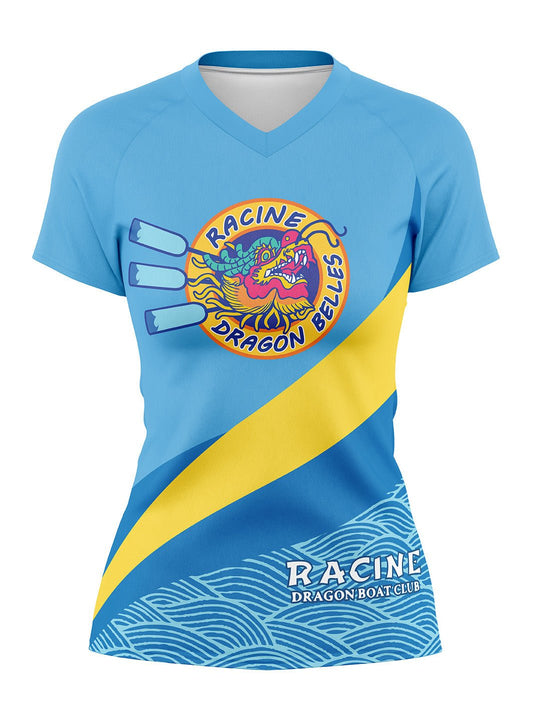 Dragon Belles | Women's Athletic Jersey Short Sleeve Blue - Oddball Workshop