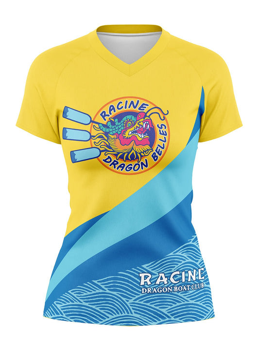 Dragon Belles | Women's Athletic Jersey Short Sleeve Yellow - Oddball Workshop