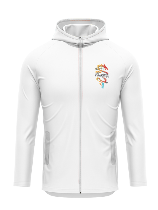 Gig Harbor Dragons | Men's Hooded Cascade Lt Wt Jacket White - Oddball Workshop