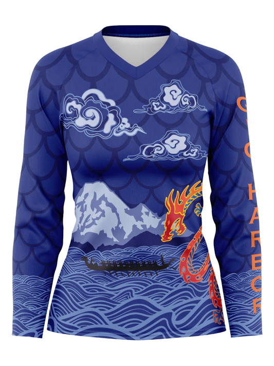 Gig Harbor Dragons | Women's Athletic Jersey Long Sleeve - Oddball Workshop