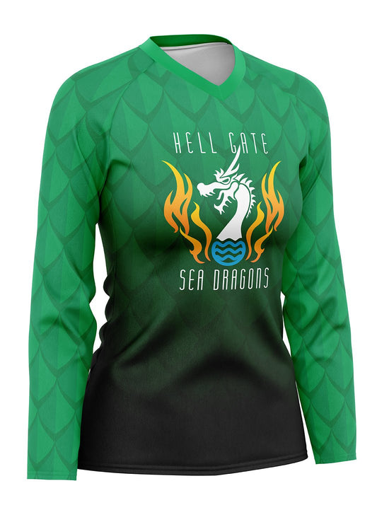Hell Gate Sea Dragons | Women's Athletic Jersey Long Sleeve - Oddball Workshop