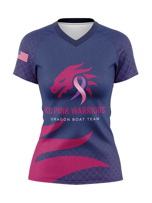 KC Pink Warriors | Women's Athletic Jersey Short Sleeve - Oddball Workshop