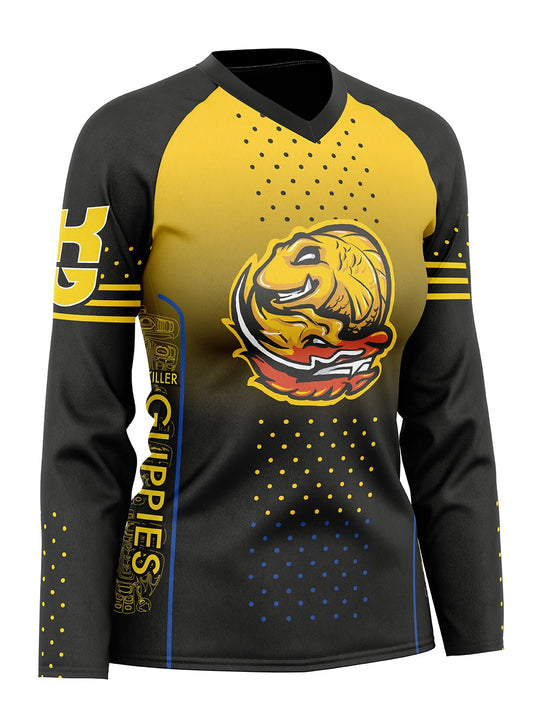 Killer Guppies Canadian | Women's Athletic Jersey Long Sleeve - Oddball Workshop