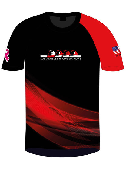 Los Angeles Racing Dragons | H2O Men's Athletic Jersey Short Sleeve (Black/Red) - Oddball Workshop