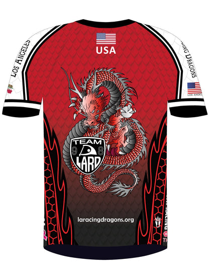 Los Angeles Racing Dragons | H2O Men's Athletic Jersey Short Sleeve (Red) - Oddball Workshop