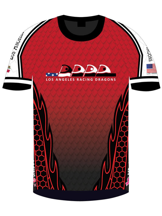 Los Angeles Racing Dragons | H2O Men's Athletic Jersey Short Sleeve (Red) - Oddball Workshop