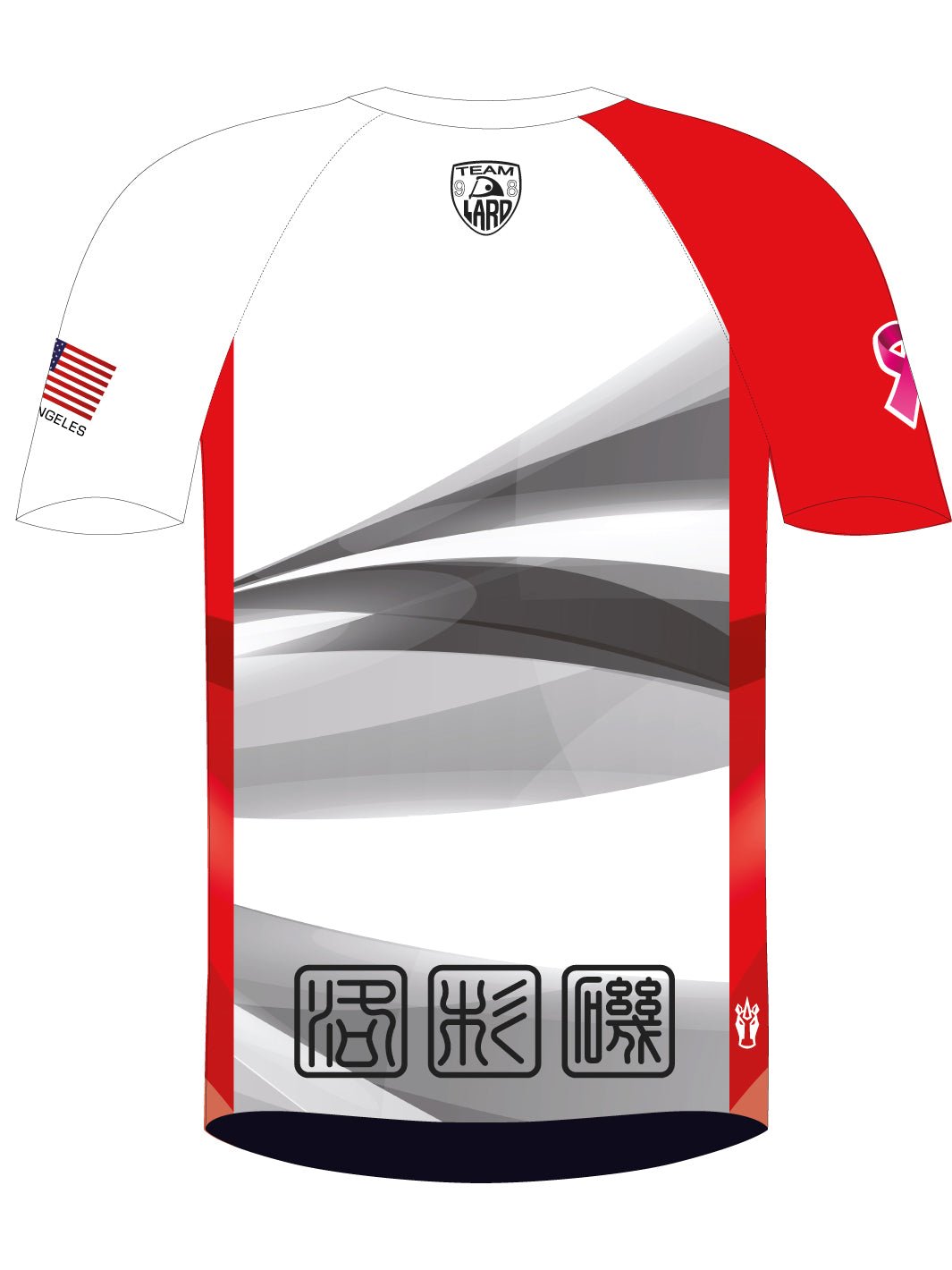 Los Angeles Racing Dragons | H2O Men's Athletic Jersey Short Sleeve (White/Red) - Oddball Workshop