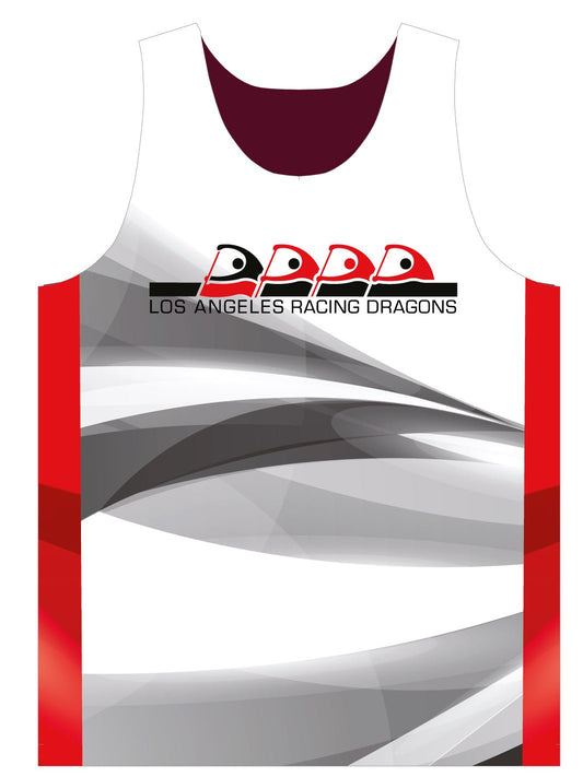 Los Angeles Racing Dragons | H2O Men's Athletic Tank Top (White/Red) - Oddball Workshop