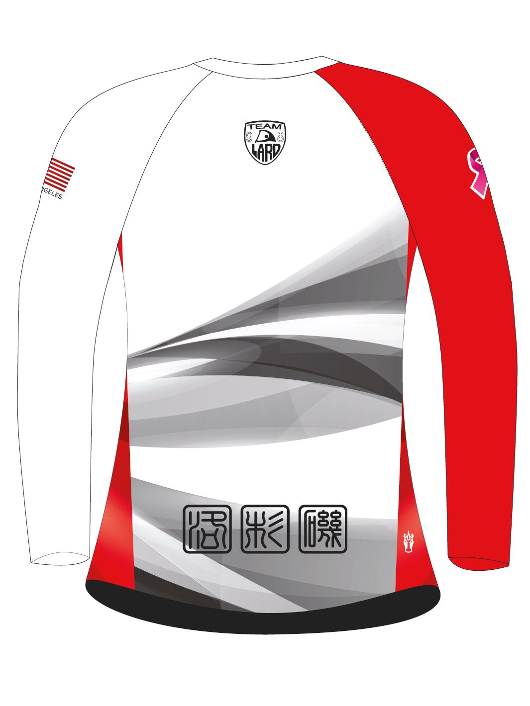 Los Angeles Racing Dragons | H2O Women's Athletic Jersey Long Sleeve (White/Red) - Oddball Workshop