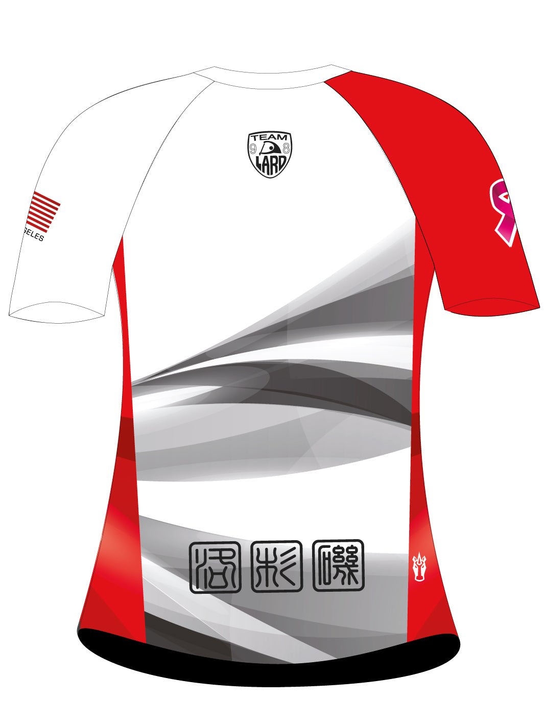Los Angeles Racing Dragons | H2O Women's Athletic Jersey Short Sleeve (White/Red) - Oddball Workshop