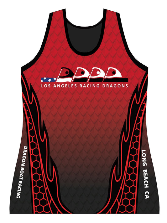 Los Angeles Racing Dragons | H2O Women's Athletic Tank Top (Red) - Oddball Workshop