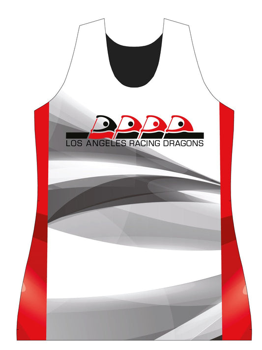 Los Angeles Racing Dragons | H2O Women's Athletic Tank Top (White/Red) - Oddball Workshop