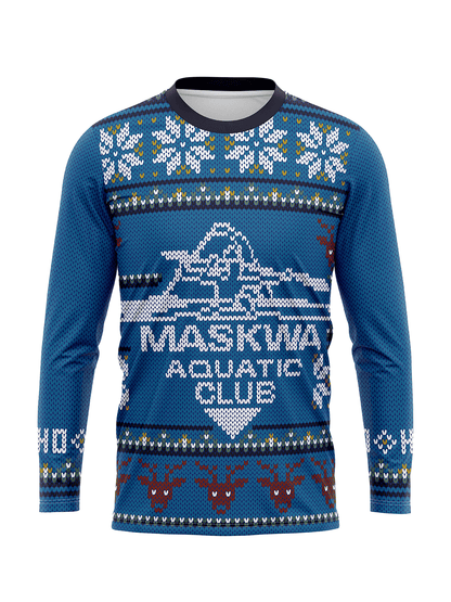 Maskwa Aquatic Club | Men's Team Jersey Long Sleeve - Christmas Sweater - Oddball Workshop