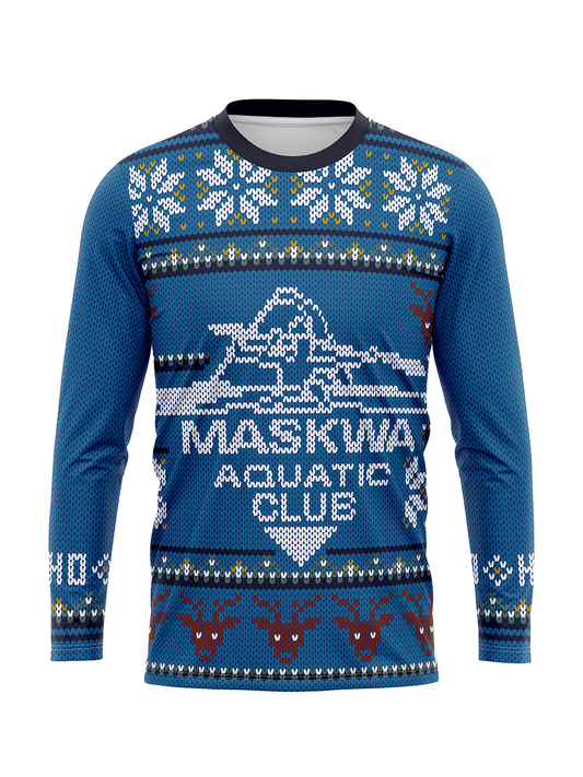 Maskwa Aquatic Club | Men's Team Jersey Long Sleeve - Christmas Sweater - Oddball Workshop