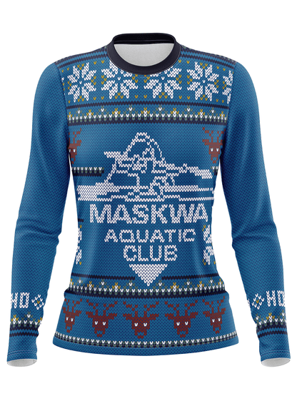 Maskwa Aquatic Club | Women's Team Jersey Long Sleeve - Christmas Sweater - Oddball Workshop