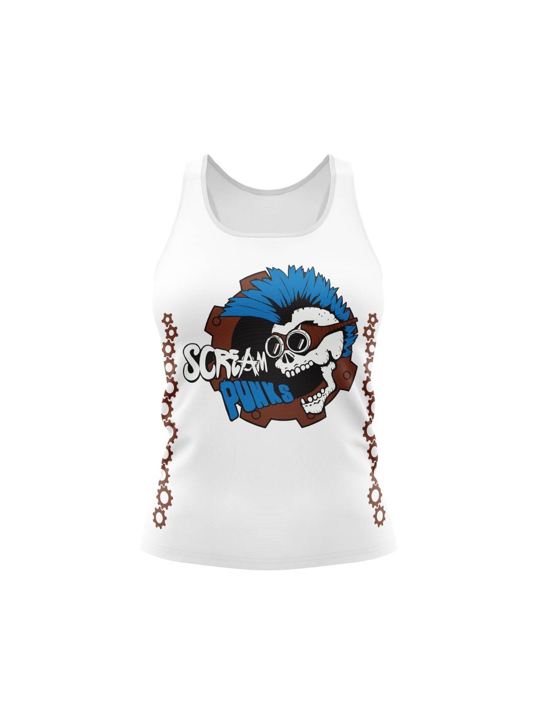 Metro Vancouver Junior Roller Derby | Scream Punks - Women's Athletic Tank Top - Oddball Workshop