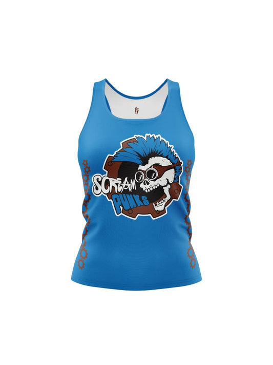 Metro Vancouver Junior Roller Derby | Scream Punks - Women's Athletic Tank Top Reversible - Oddball Workshop