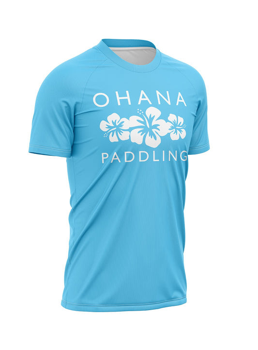 Ohana Paddling Supporters | Men's Blue Athletic Jersey Short Sleeve - Oddball Workshop