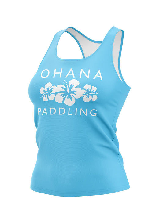 Ohana Paddling Supporters | Women's Blue Athletic Tank Top - Oddball Workshop