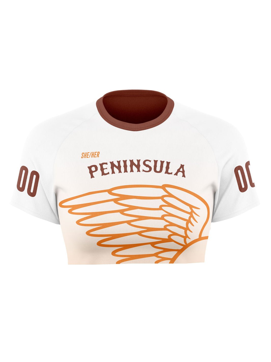 Peninsula RD | Women's Athletic Jersey Short Sleeve Crewneck Crop - Oddball Workshop