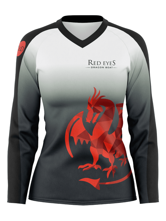 Red Eyes | Women's Athletic Jersey Long Sleeve - Oddball Workshop