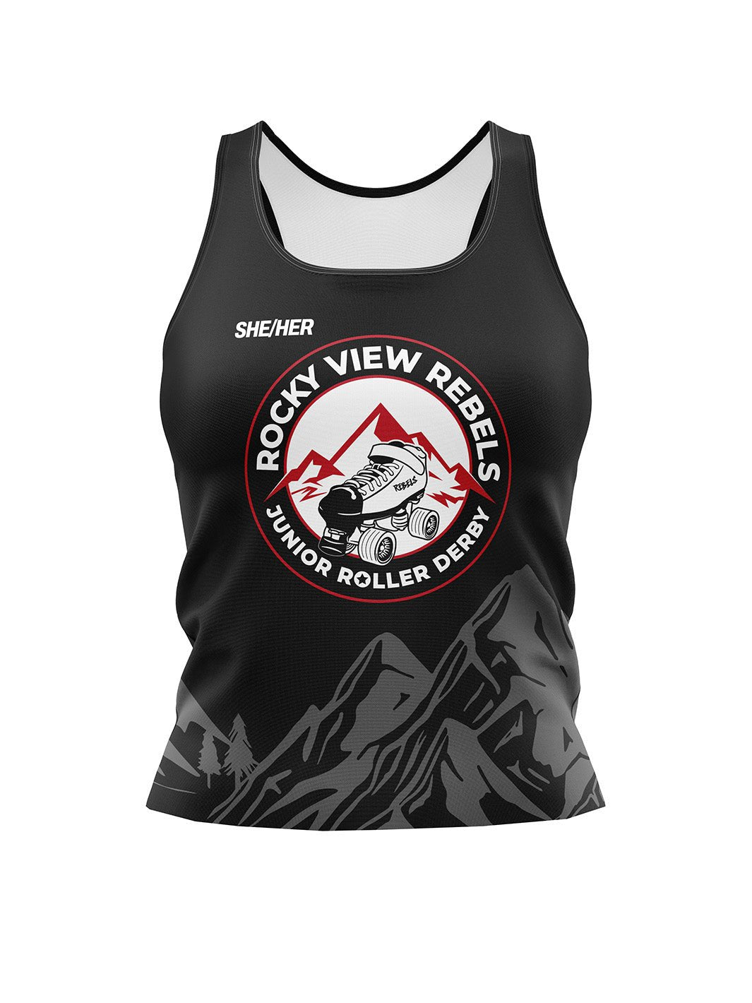 Rockyview Junior Roller Derby | Women's Athletic Tank Top - Oddball Workshop