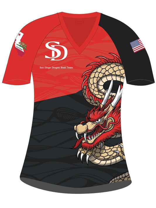 San Diego Dragon Boat Team | Women's H2O Athletic Jersey Short Sleeve - Oddball Workshop