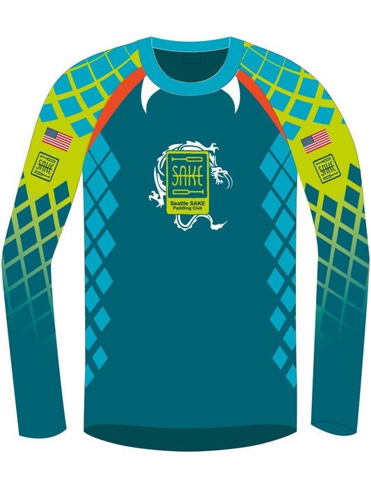 Seattle SAKE Paddling Club | H2O Men's Athletic Jersey Long Sleeve - Oddball Workshop