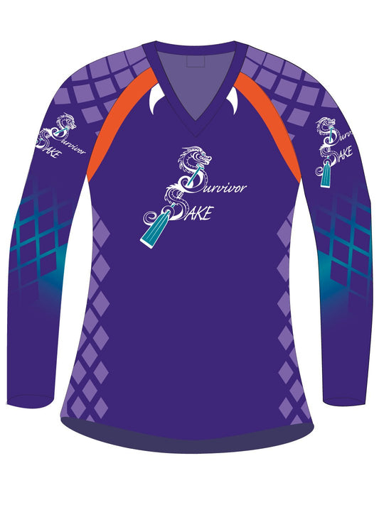Seattle SAKE Paddling Club Survivor | H2O Women's Athletic Jersey Long Sleeve - Oddball Workshop