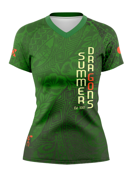 Summer Dragons | Women's Athletic Jersey Short Sleeve - Oddball Workshop
