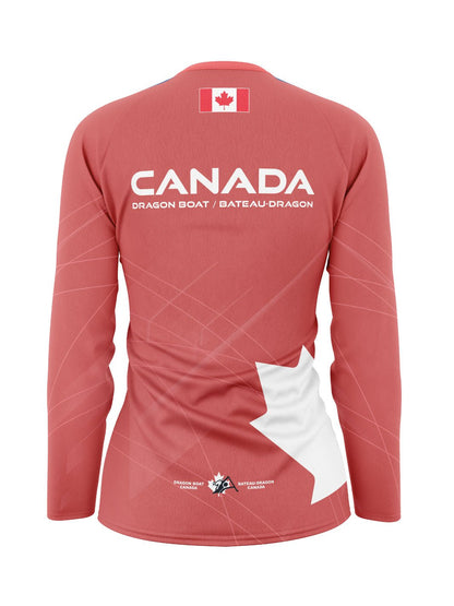 Team Canada Dragon Boat Supporters | Women's Athletic Jersey Long Sleeve - Oddball Workshop