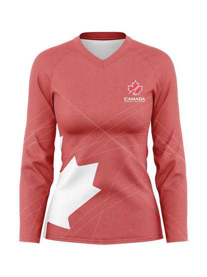 Team Canada Dragon Boat Supporters | Women's Athletic Jersey Long Sleeve - Oddball Workshop
