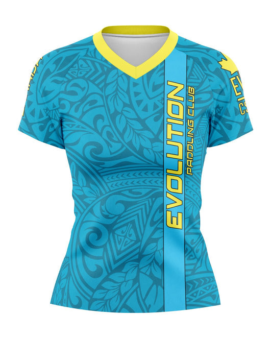 Team | CSDC Evolution Paddling Club | Blue Women's Athletic Jersey Short Sleeve - Oddball Workshop