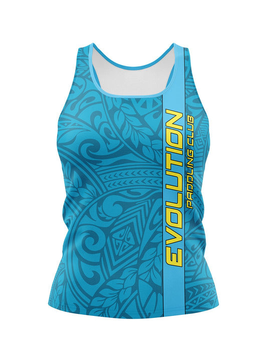 Team | CSDC Evolution Paddling Club | Blue Women's Athletic Jersey Tank Top - Oddball Workshop