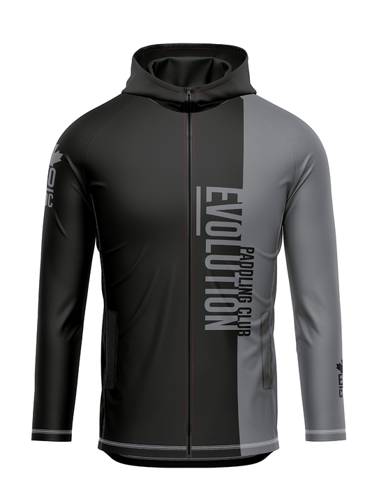 Team | CSDC Evolution Paddling Club | Grey Men's Hooded Cascade Lightweight Jacket - Oddball Workshop