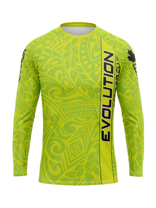 Team | CSDC Evolution Paddling Club | Neon Green Men's Athletic Jersey Long Sleeve - Oddball Workshop
