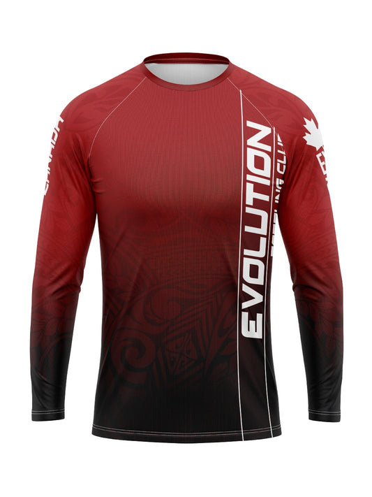 Team | CSDC Evolution Paddling Club | Red Men's Athletic Jersey Long Sleeve - Oddball Workshop