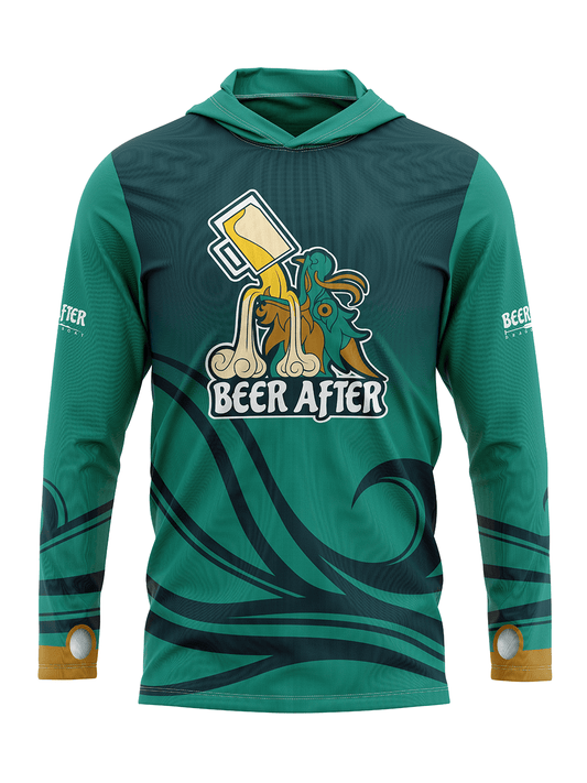 Beer After | Unisex Hooded Team Jersey Long Sleeve With Thumbholes - Oddball Workshop