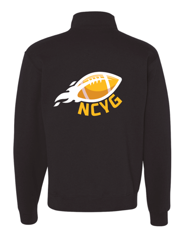 Young Guns | Unisex Cadet Collar Quarter Zip Sweatshirt Football - Oddball Workshop