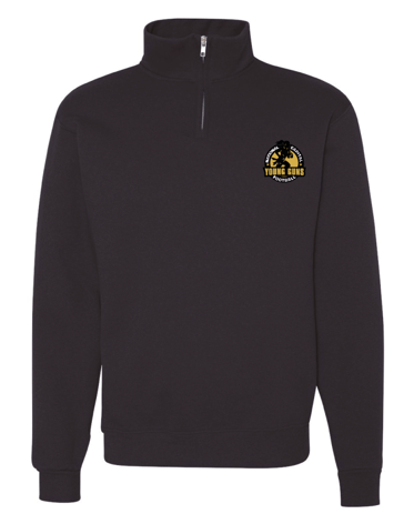 Young Guns | Unisex Cadet Collar Quarter Zip Sweatshirt Front Logo Only - Oddball Workshop