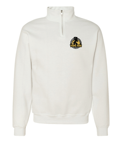 Young Guns | Unisex Cadet Collar Quarter Zip Sweatshirt Front Logo Only - Oddball Workshop