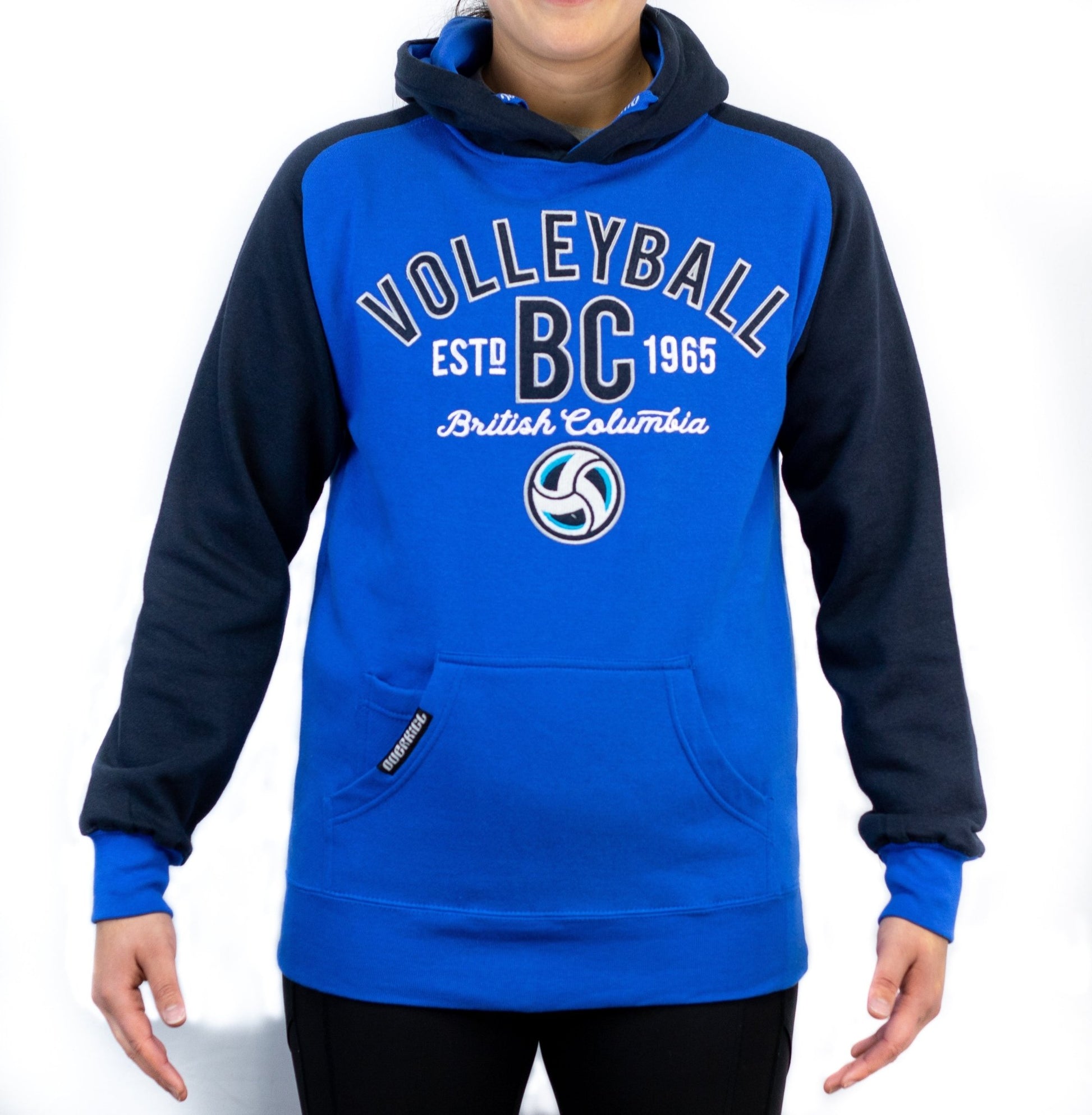 Volleyball BC 18 2-Toned Twill Hoodie - Royal/Navy - FINAL SALE - Oddball Workshop