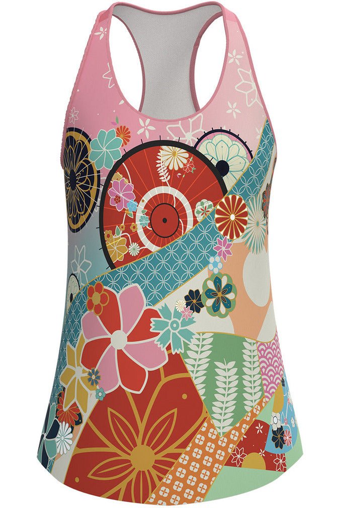 Oriental Flowers Women's Relaxed Tank Top - Oddball Workshop